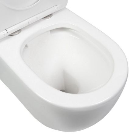 Унитаз напольный с бачком Bond Oval F01-00 белый с сиденьем безободковый душевой смыв