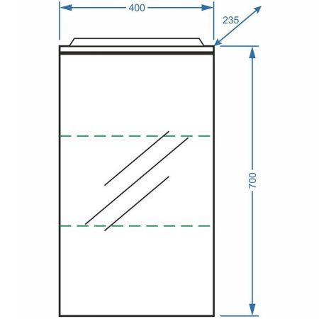Зеркало-шкаф Stella Polar Концепт SP-00000222 40х70 подвесной цвет белый