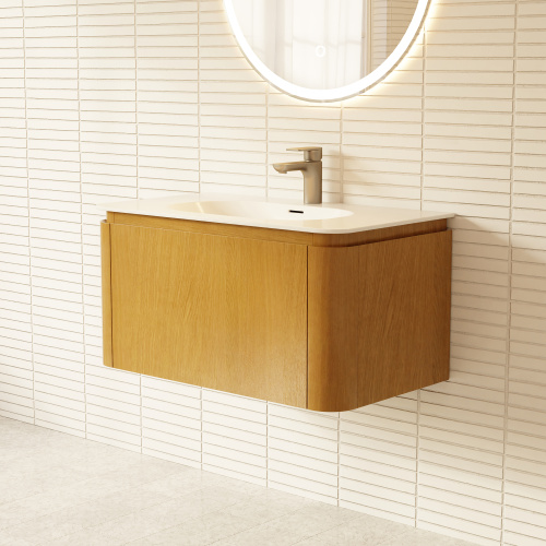 Тумба под раковину ArtDecco Coco (Коко) ACC08W14S000 80x45x40 подвесная цвет белый дуб - фото 5