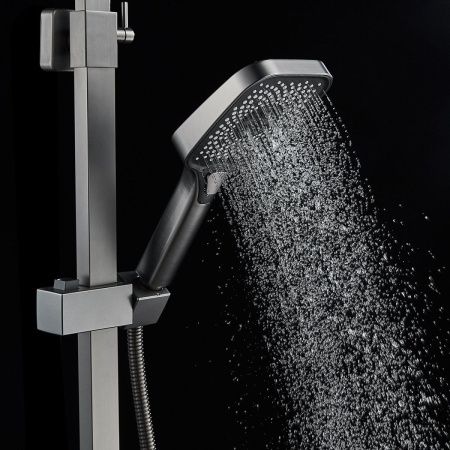 Душевая стойка Shevanik S7036T настенная цвет оружейная сталь