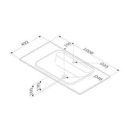 Раковина из искусственного камня Am.Pm Func M8FWPC1000WM 100х50 встраиваемая цвет белый 1 отверстие под смеситель