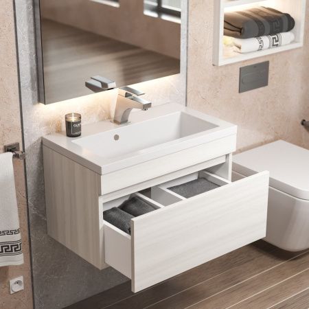 Тумба с раковиной Uperwood Eva 3930313468 60х50 цвет белый