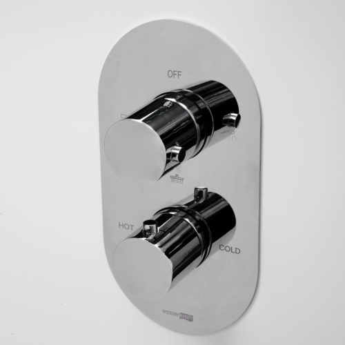 Смеситель для ванны и душа WasserKRAFT Berkel 4800 4844 Thermo встраиваемый хром - фото 2