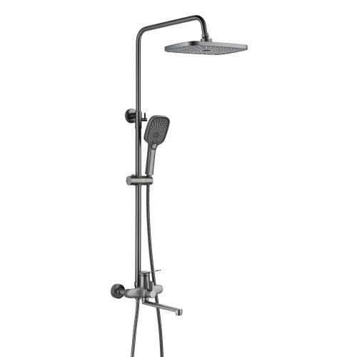 Душевая стойка Shevanik S6236T настенная цвет оружейная сталь - фото 2