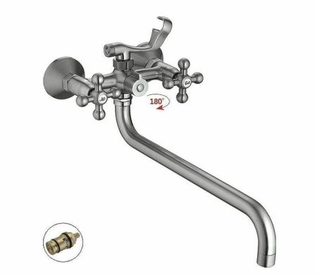 Смеситель для ванны и душа Haiba HB19-5 HB2619-5 настенный сатин