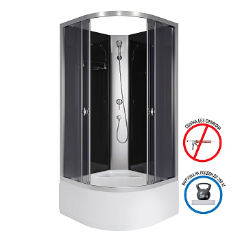 Душевая кабина Niagara Eco E100/40/TN/BK 100х100 четверть круга без крыши ориентация универсальная Душевая кабина Niagara Eco E100/40/TN/BK 100х100 четверть круга без крыши ориентация универсальная