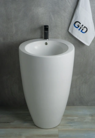 Раковина керамическая Gid Autonomo 81106 49х49 напольная цвет белый 1 отверстие под смеситель