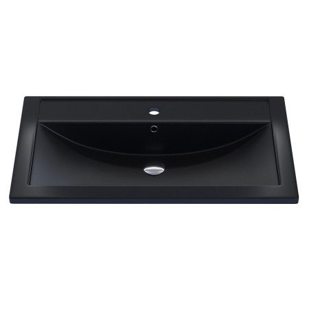 Раковина из искусственного камня Uperwood Foster Quartz 291030039 80х50 полувстраиваемая цвет черный