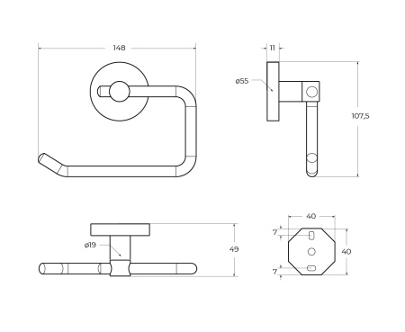 Бумагодержатель Cezares RELAX RELAX-PH1-NOP