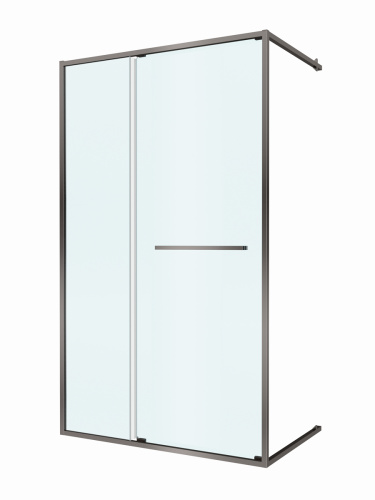 Душевая дверь Cezares LUX LUX-B-FS-11-130-C-GM 130х195 стекло прозрачное профиль оружейная сталь - фото 5