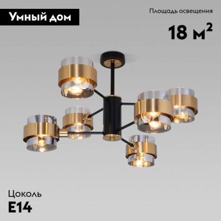 Люстра потолочная Eurosvet Arcada (Арцада) 70127/6 черный