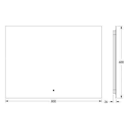 Зеркало с подсветкой Defesto GLOW DF 2517RH 80х60 подвесное
