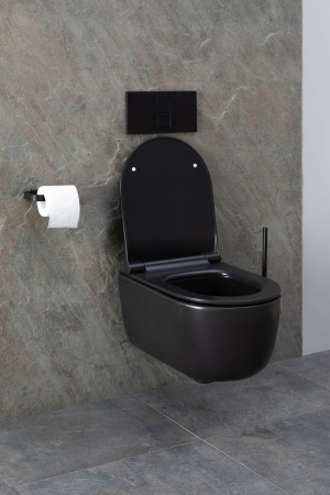 Чаша унитаза подвесная Allen Brau Priority 4.31002.31 цвет черный матовый без сиденья безободковая каскадный смыв