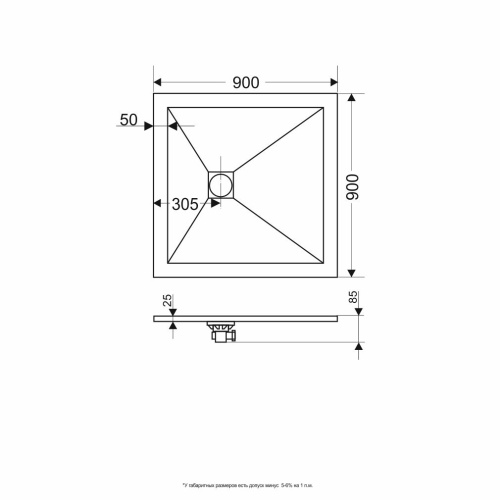 Душевой поддон RGW Stone Tray 16152099-01K 90х90 искусственный камень белый - фото 4