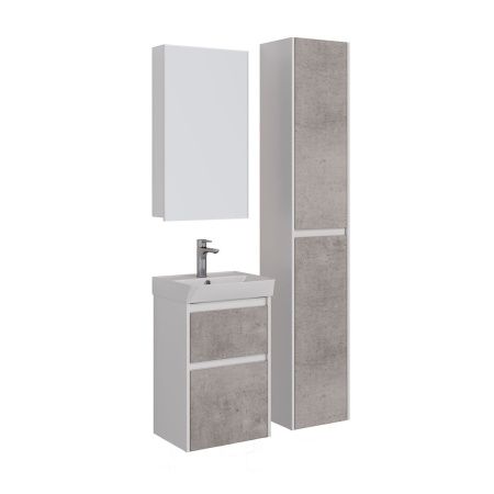 Тумба под раковину LeMark Combi LM03C45T-Beton 40х30 напольная цвет серый/белый
