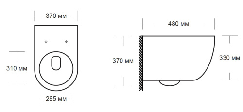 Унитаз подвесной MILLEAU 203B ALBY 203B черный матовый  с сиденьем микролифт безободковый смыв воронка-водоворот - фото 2