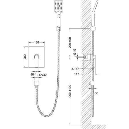 Смеситель для ванны и душа Timo Torne 4369/00SM встраиваемый в стену хром