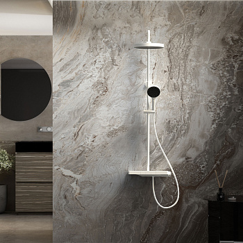 Душевая стойка Vincea Inspire VSFS-3I12TW настенная цвет белый с термостатом