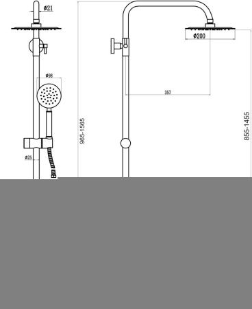 Душевая стойка Fmark FS8245 настенная цвет серый