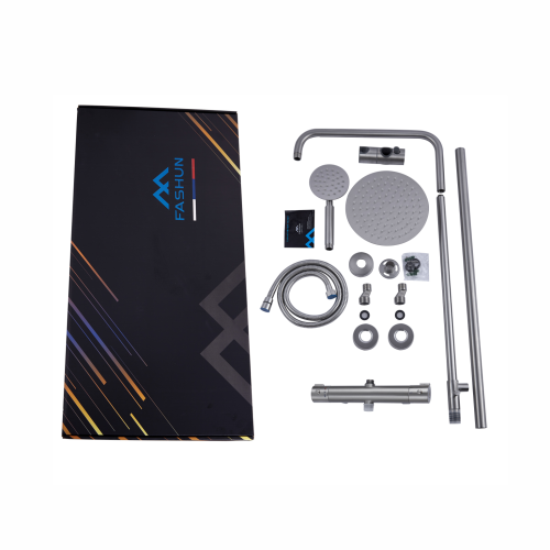 Душевая стойка Fashun A52427 настенная цвет сатин с термостатом - фото 4