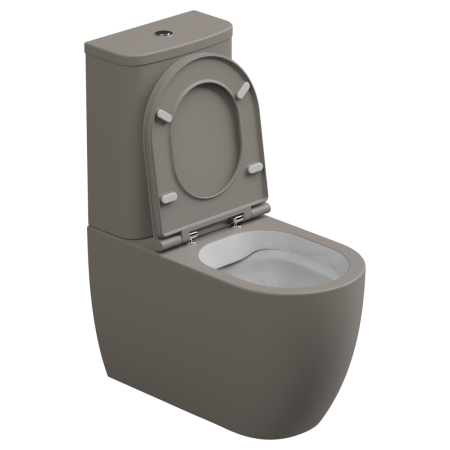 Чаша унитаза напольная GSG Ceramic Design Like LKMBLBI000/030P цвет белый/коричневый без бачка без сиденья безободковая смыв торнадо