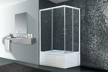 Душевой уголок Royal Bath BP RB8120BP-T-L 120х80 стекло рифленое профиль белый с поддоном Душевой уголок Royal Bath BP RB8120BP-T-L 120х80 стекло рифленое профиль белый с поддоном
