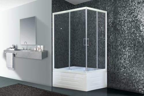 Душевой уголок Royal Bath BP RB8100BP-T-L 100х80 стекло прозрачное профиль белый