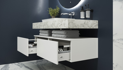 Столешница Velvex UNIT st.UNI.120-630 120х50х11 подвесная цвет белый мрамор - фото 5