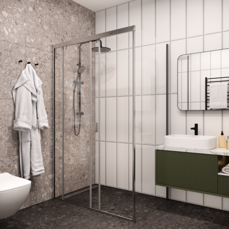 Душевой уголок Cerutti SPA MARBELLA 120 L 120х80 стекло прозрачное профиль хром без поддона