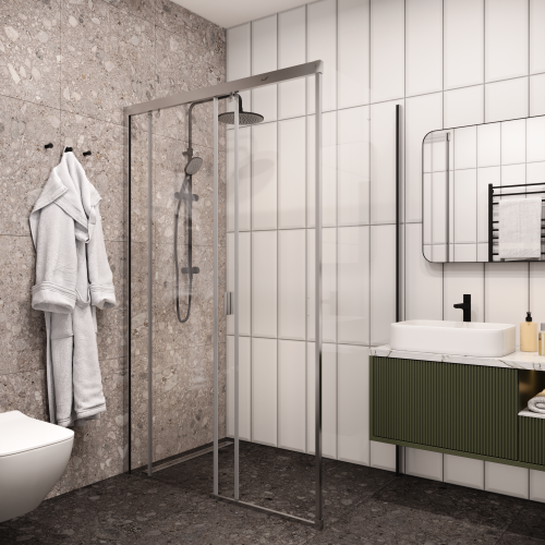 Душевой уголок Cerutti SPA MARBELLA 120 L 120х80 стекло прозрачное профиль хром глянцевый - фото 5
