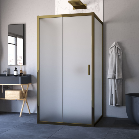 Душевой уголок Vegas-Glass ZP-U TUR+NOVO ZP-U TUR NOVO 100*100 05 10 100х100 стекло матовое профиль бронза