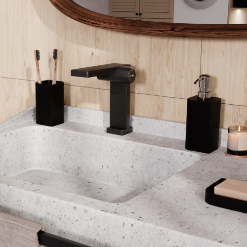 Смеситель WasserKRAFT Elbe 7400 7410 на раковину черный - фото 2