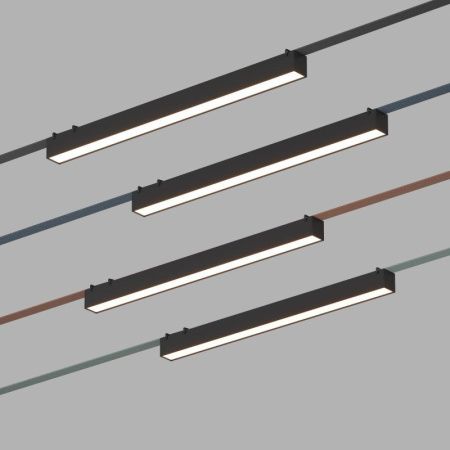Трековый однофазный светильник Denkirs Belty linear (Белты линеар) DK5676-BK