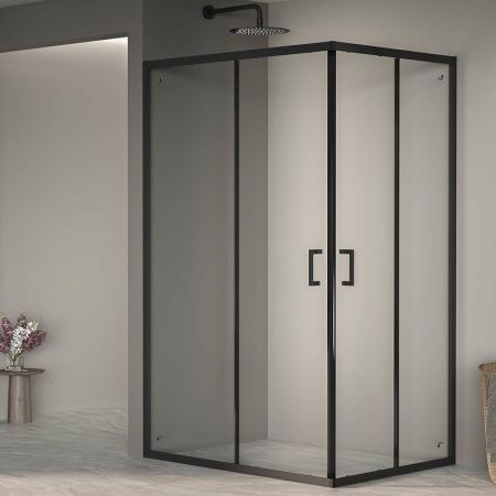Душевой уголок RGW Passage 3508104082-14 120х80 стекло прозрачное профиль черный без поддона