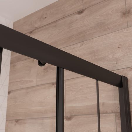 Душевой уголок Niagara Nova _01901412 90х90 стекло с рисунком профиль черный с поддоном