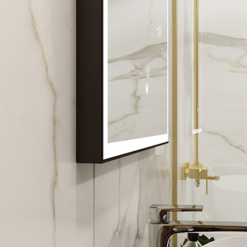 Зеркало с подсветкой Континент Frame Black ЗЛП948 60х80 подвесное - фото 5