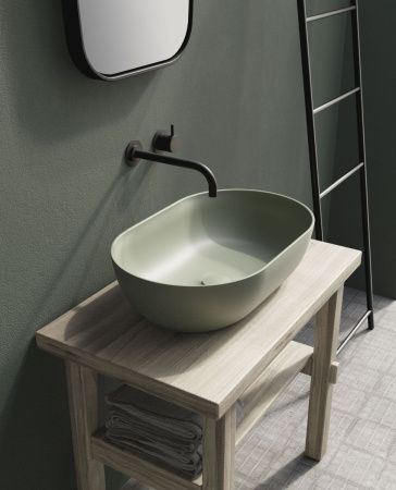 Раковина из сантехнического фарфора Galassia Dream 7308SV 60х40 накладная цвет зеленый