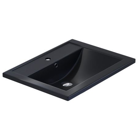 Раковина из искусственного камня Uperwood Foster Quartz 291030053 60х40 полувстраиваемая цвет черный