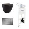 Сет унитаз + инсталляция + кнопка CC.300.80.01+FP.310.BSS.05+AM25010 Nero