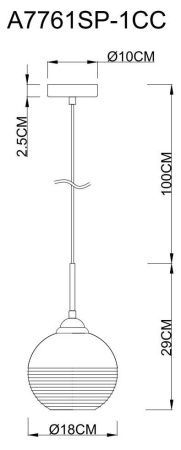 Светильник подвесной Arte Lamp Wave (Ваве) A7761SP-1CC