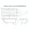 Ванна чугунная Delice Haiti Luxe DLR230636-AS 150х80 пристенная прямоугольная без ножек с антискользящим покрытием