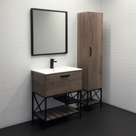 Тумба с раковиной Comforty Бредфорд 00-00008074CF 80х50 напольная цвет коричневый