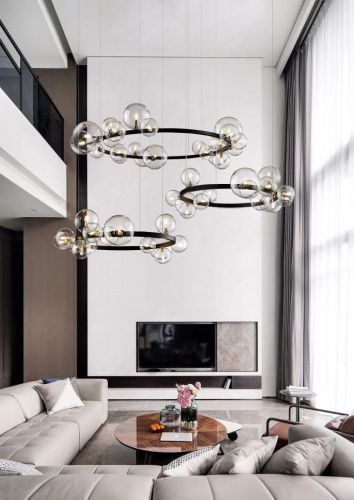 Светильник подвесной Delight Collection Art Deco Bubble (Арт Децо Буббле) KM1294P-24 black/clear - фото 4