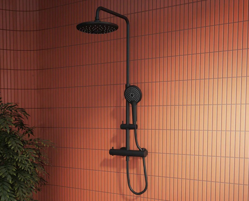Душевая стойка Vitra Aquaheat A4720536EXP настенная цвет черный матовый - фото 2