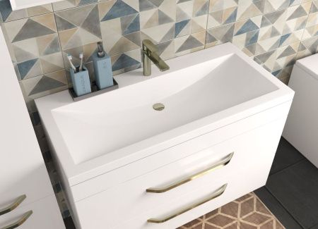 Раковина из искусственного камня Эстет Монако ФР-00002726 100х50 накладная цвет белый 1 отверстие под смеситель