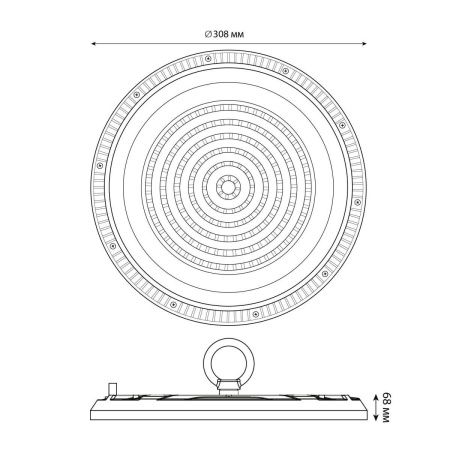 Светильник подвесной Uniel ULY-U37D-200W/4000K IP65 GREY
