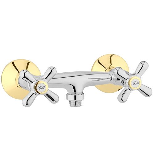 Смеситель для ванны и душа Webert Armony AM760102017 настенный хром/золото - фото 2