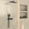 Душевая система Vincea VSFW-422T1GM встраиваемая в стену цвет вороненая сталь с термостатом