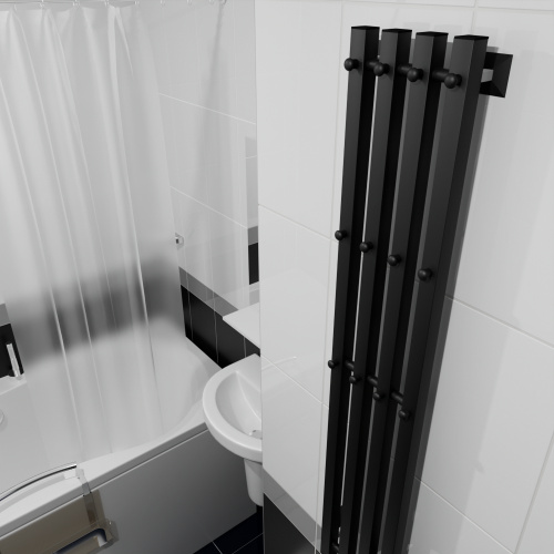 Полотенцесушитель Altasan АргоЛюксПроф АргоЛюксПроф12021ЧМ подвесной 21х120 электрический черный муар - фото 3