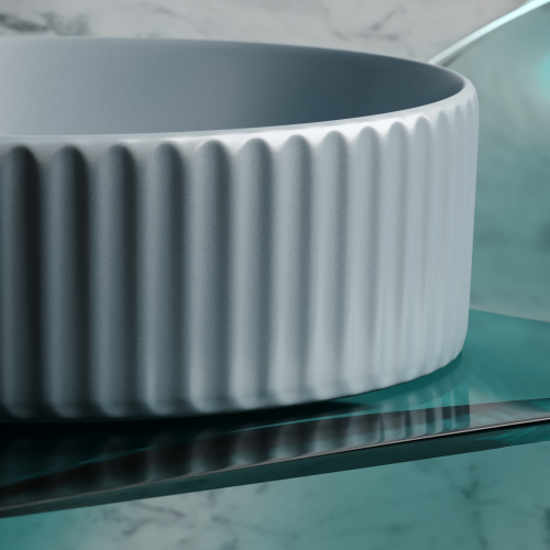 Раковина Ceramica Nova ELEMENT 36 см CN6057MHL накладная цвет серо-голубой матовый - фото 2